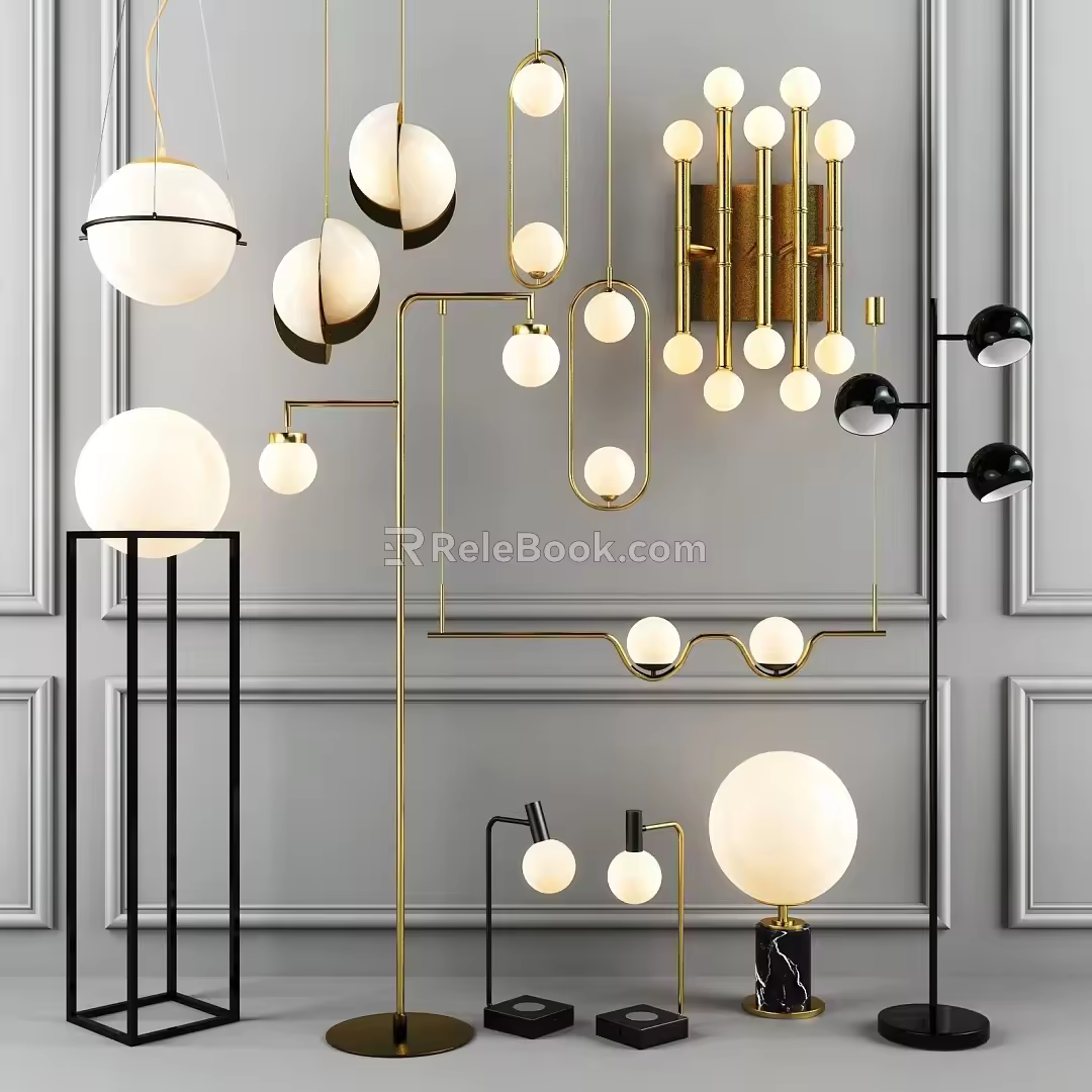 Light luxury lamps combination bubble lamp combination 3d model