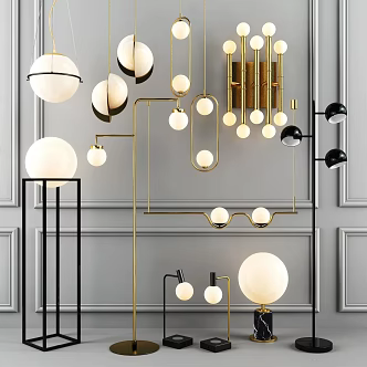 Light luxury lamps combination bubble lamp combination 3d model