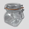 Clear Glass Storage Jar With Metal Clamp And Orange Seal Ring