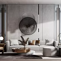Modern sofa coffee table combination 3d model