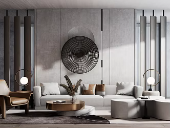 Modern sofa coffee table combination 3d model