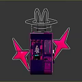Purple Computerized Magic Wonder Vending Machine With Neon Lights And Stars