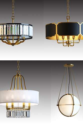 Post-modern chandelier 3d model