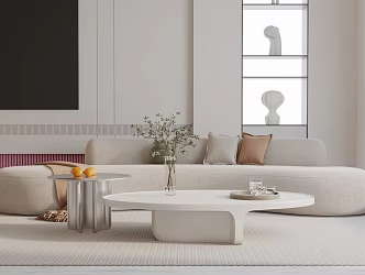 Modern three-seat sofa 3d model
