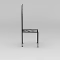 Elegant Intricate Carved Iron Chair With Vine Pattern Backrest Design