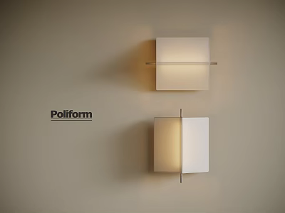 Poliform Modern Square Wall Lamps With White Shade For Interior Lighting 3d model