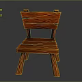 Rustic Wooden Leisure Chair With Slatted Design And Warm Reddish Wood Grain
