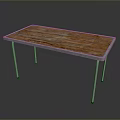 Modern Functional Desk With Wooden Tabletop And Metal Frame For Workspace Use