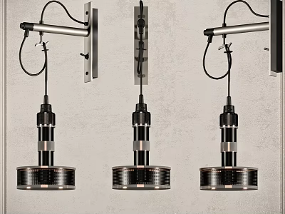 Modern Three Wall Lamps With Sleek Metal Design For Home Interior Decoration 3d model