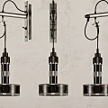 Modern Three Wall Lamps With Sleek Metal Design For Home Interior Decoration