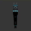 Modern Teal And Black Shotgun With Sleek Design Glossy Finish And Reflective Surface