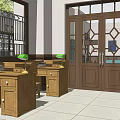 Spacious Public Office Space Interior With Open Layout Desks Chairs And Green Plants