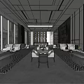 Modern reception area Sales office Internal reception area 3d model