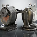 Two Vintage Metal Pencil Sharpeners With Base And Lever Design