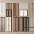 Multiple Cabinet Door Components With Assorted Designs Wood Glass Grid And Drawer Combinations
