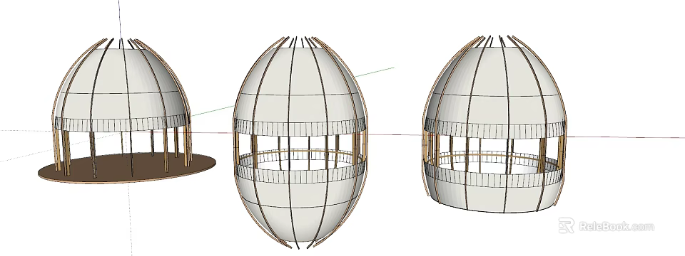 Egg shaped Tent Structure Design With Metal Frame Support And Multiple Views 3d model
