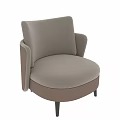 Modern Accent Chair With Light Gray And Brown Upholstery Soft Armrests And Slim Legs