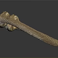 Carved Golden Bracelet With Snake Shaped Design And Braided Texture Ring Decorations