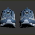 Blue Nike Air Max 97 Shoes With Smiley Face Logo And White Sole