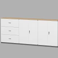 Modern Bookcase Collection With Base Top Cabinets Drawers Doors And Blue Folders
