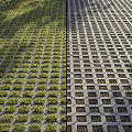 Square Paving Dual Pattern With Grass Hexagonal And Gray Grid Surface Design 3d model