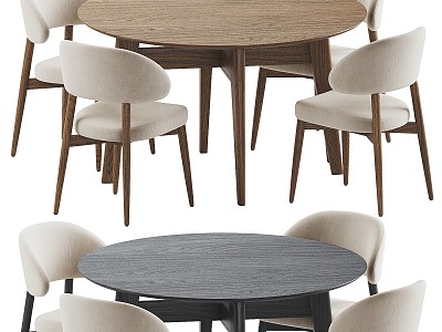 table and chair combination calligaris oleandro hyde westelm 3d model