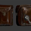 Vintage Brown Leather Cases With Classic Metal Clasps And Retro Design