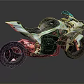 Sleek Modern Sports Motorcycle With Aerodynamic Body Metallic Black Finish And Green Accent Lines