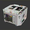 White Cube Shaped Computer Hardware With Interfaces Buttons Indicators And Compact Design