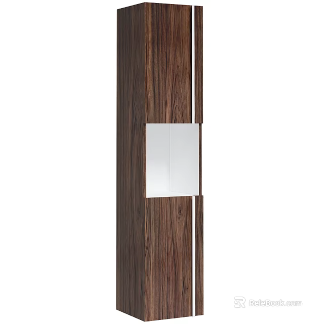 Modern Dark Wood Wall Light With Silver Rectangular Panel And Smooth Design 3d model