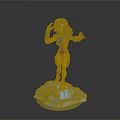 Woman Action Figure With Red Hair Blue And Orange Outfit On Ice Like Base