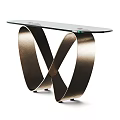 Modern Coffee Table With Glass Top And Intertwined Metal Base Design 3d model