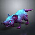 Glowing Pink Blue Rat Like Game Movie Character With Blue Eyes Purple Pink Body