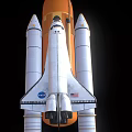 Detailed Space Shuttle Rocket Model With Orange Fuel Tank And White Boosters
