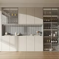 Modern Stylish Wine Cabinet With Glass Doors Wine Bottle Racks And Glassware Storage
