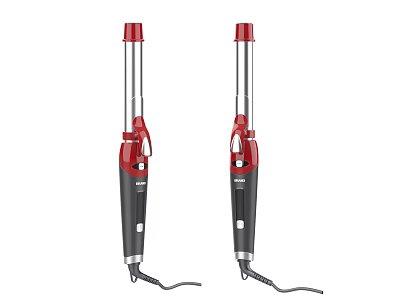 Two Red And Black Professional Curling Irons For Hair Styling Tools 3d model