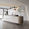Modern Company Reception Area Bar Reception Desk 3d model