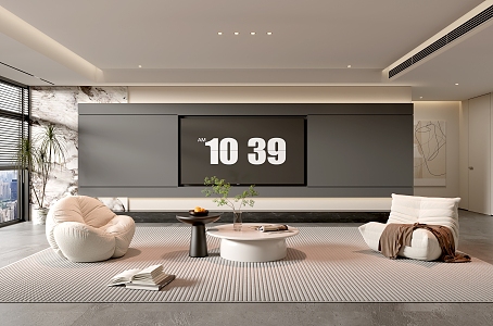 Modern Home Living Room TV Background Wall Simple Living Room Modern Coffee Table Combination Sofa TV Cabinet Minimalist Living Room 3d model