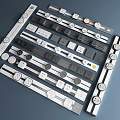 Rail Socket Switch Slide Rail Socket Round Socket Mobile Socket TV Socket Smart Socket 3d model