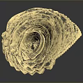 Golden Layered Metal Sculpture With Petal Like Design And Artistic Texture