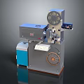 Industrial Machine With Reel Control Panel Wheel And Gray Blue Mechanical Structure Design