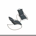 Stylish Metal Frame Rocking Lounge Chairs With Soft Blue Cushions For Balcony Relaxation