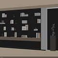 Modern Bookcase With Multiple Open Shelves Books And Decorative Items 3d model
