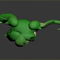 Cute 3D Cartoon Character With Green Hair And Clover Decor In White Outfit
