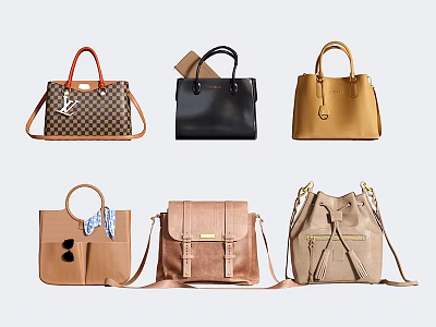 Stylish Fashionable Handbags Showcasing Various Styles Colors And Designs 3d model
