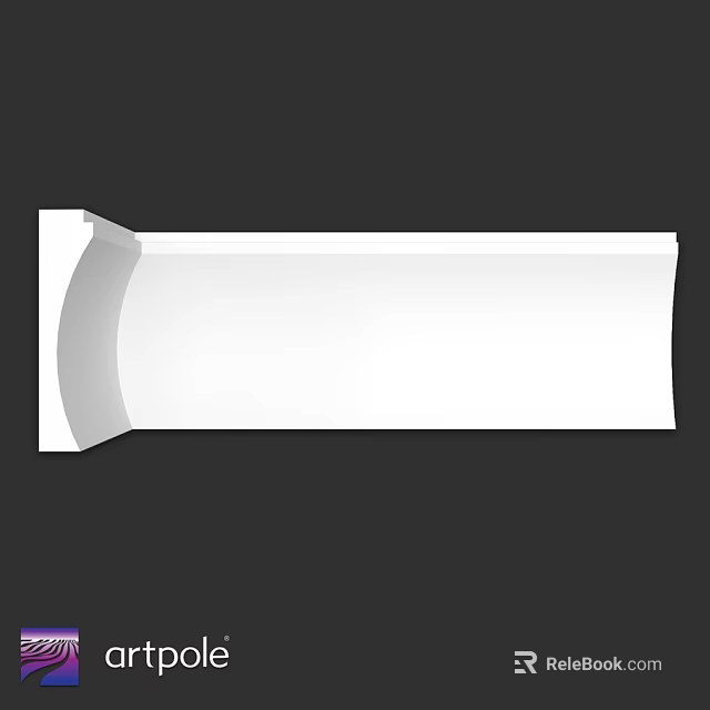 White Decorative Component For Interior Decoration With Smooth Curved Surface Design 3d model 