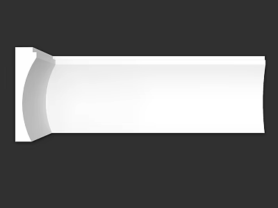 White Decorative Component For Interior Decoration With Smooth Curved Surface Design 3d model