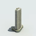 High Rise Modern Residential Building With Multiple Windows And Commercial Podium Base Exterior Design