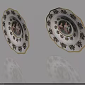 Elegant Ceramic Decorative Plates With Intricate Floral Patterns And Central Figure Art