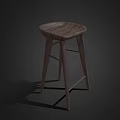 Nordic Log High Chair Bar Stool Bar Stool High Stool 3d model